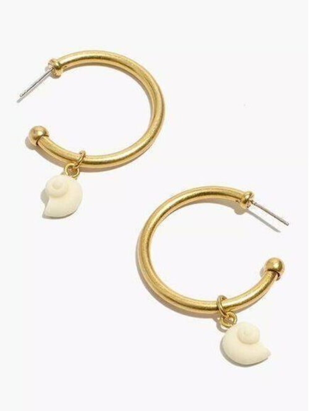 Madewell Shell Charm Large Hoop Earrings